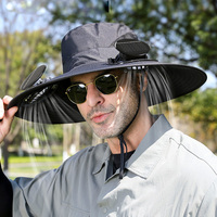 Sombrero de Pescador con Ventilador Solar para Hombre, Protección UV, para Montañismo, Trabajo Agrícola y Pesca, Estilo Veraniego