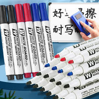 Marqueur effaçable à sec en rouge, bleu et noir, marqueurs lavables en vrac, faible odeur, marqueur pour tableau blanc