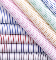 Tissu Popeline 100% Polyester Rayé Bleu et Blanc Teint en Fil Léger Anti-Boulochage pour Chemises Uniformes Robes