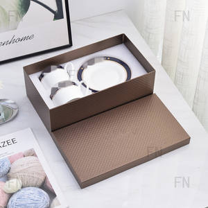 Ensemble de tasses et soucoupes en porcelaine fine rouge et bleue, écologiques, avec boîte cadeau, pour le café et le thé de l'après-midi - Product Image 2