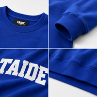 Ensemble sweat-shirt et pantalon baggy en denim bleu TaiDe certifié GRS 800 GSM, imprimé flamme tribale, logo personnalisé, OEM ODM, vente en gros pour hommes