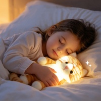 Peluche chat lumineux mignon, poupée chat orange simulée avec rembourrage en coton PP, animal en peluche personnalisé, jouet de confort, oreiller, cadeau