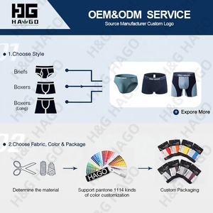 HAGO Custom Printed Logo Solid Cotton Underwear De Para Hombre Breathable <strong>Men's</strong> <strong>Briefs</strong> &amp; Boxers Shorts For <strong>Men</strong> - Product Image 3
