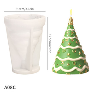 Designer Christmas Tree <b>Candle</b> <b>Mold</b> - 3D Detailed Silicone <b>Mold</b> <b>for</b> DIY Holiday Scented <b>Pillar</b> <b>Candles</b>, Festive Home Decor Craft - Product Image 6
