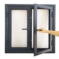 Ventanas Modernas de Doble Acristalamiento de Aleación de Aluminio Resistentes a Huracanes, Abatibles, Insonorizadas, con Rotura de Puente Térmico y Eficiencia Energética