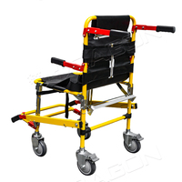 Chaise-échelle pliante avec poignées télescopiques, chaise d'évacuation d'urgence pour les opérations de sauvetage incendie et les soins aux personnes âgées