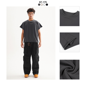 T-<span class=keywords><strong>shirt</strong></span> Boxy RTS Coupe Unique 100% Coton 280Gsm T-shirts à Manches Courtes Uni Coupe Oversize T-<span class=keywords><strong>shirt</strong></span> Basique pour Hommes - Product Image 2