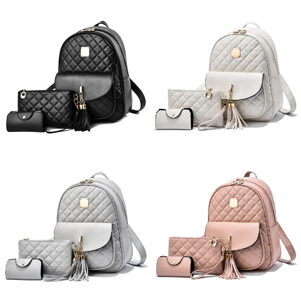 Factory Price Ladies women's Backpack Purse ladies handbags fashion 3pcs bag set for women