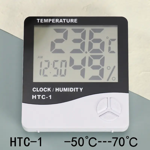 Grande demande Thermohygromètre intérieur HTC1 haute précision, température, humidité, horloge, alarme, grand capteur de température LCD - Product Image 2