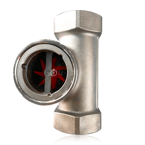 Stainless Steel SS316 <strong>Solenoid</strong> Sight <strong>Flow</strong> Indicator 1-1/4 Inch Paddle Wheel <strong>Flow</strong> Sight Glass 1/2" Medium Measurement Pipelines - Product Image 1