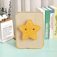 Kit de décoration artistique DIY String Art avec fil à enrouler sur clous, planche en bois, pour projets artistiques faits main pour adultes et enfants
