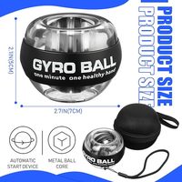 Gyro Ball avec étui de transport Exerciseur d'avant-bras Gyroball Wrist Arm Trainer Exerciseur 5 Led Gym Avant-bras Power Wrist Gyro Ball