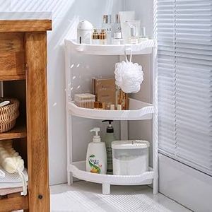 HALO 3 Tier Plastic Bathroom Corner Shelf <b>Shower</b> Caddy <b>Storage</b> Organizer Space Saving <b>Shower</b> <b>Rack</b> for Home Bathroom OEM ODM - Product Image 2