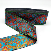 Sangle ethnique en tissu polyester 100% avec logo personnalisé, ruban jacquard brodé vintage avec motif personnalisé