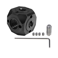 Support de caméra en aluminium avec adaptateur fileté 1/4 3/8 et trous ARRI pour caméra Insta360 GoPro DJI OsmoAction/trépied/lumière/micro