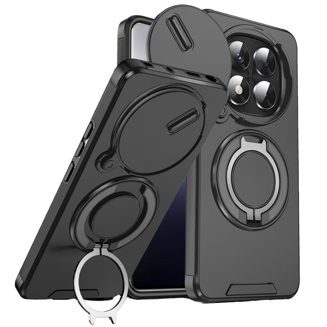 Rotating Magnetic Stand Armor Protective Cover for Redmi Note14Pro 13Plus A4 Mobile Phone Cases Phone Grip Lens Push Window