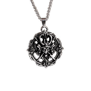 Collar con Colgante de Acero Inoxidable para Hombre, Estilo Guerrero Retro Europeo Americano, Amuleto con Diseño de Espada Plateada SP1116 - Product Image 5