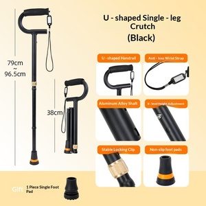 Exclusive Design Body Friendly Vibration Damping Solid Shaft Elder Nursing Daily Mobility Walking Stick Crutch - Product Image 4