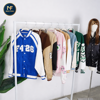 Veste de baseball brodée d'occasion pour femme, vêtement d'hiver presque neuf, exclusivité pour les ventes transfrontalières aux Philippines