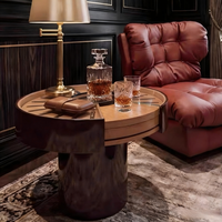 Table basse humidor à cigares de luxe, design moderne, multifonctionnelle, créative, ronde, table basse à cigares/table d'appoint pour canapé de salon
