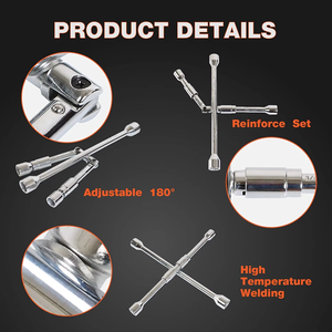 Gấp Lug cờ lê 4 cách, 14-inch SAE + Metric lốp Chéo Cờ Lê - Product Image 4