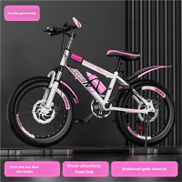 Bicicletta da Montagna Economica per Bambini, 20 Pollici, 7 Velocità, Telaio in Acciaio, Freni a Disco, Forcella Ammortizzata, Pedali Standard per Età 7-15 Anni