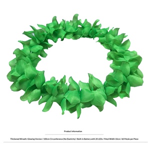 Colliers lumineux hawaïens LED, collier de fleurs lumineux, Luau, arc-en-ciel, <span class=keywords><strong>tropical</strong></span>, plage hawaïenne, fête, décorations de carnaval - Product Image 4