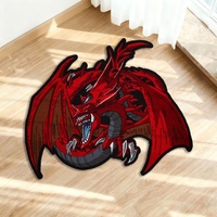 Tapis en peluche Gengar à visage touffeté, motif anime fantôme violet avec expression souriante, antidérapant, pour décoration intérieure créative