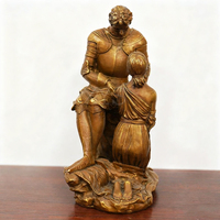 Fontaine Commerciale Artisanale en Métal Bronze, Design Moderne, Statue de Couple Femme et Soldat Romain, Écologique, Garantie 5 Ans