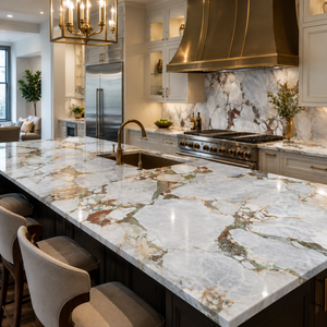 Losa de Piedra Sinterizada Premium Bulgari de 12 mm, 1 Cara, Breccia de Colores Mezclados, para Sala de Estar, Pared de TV, Encimera de Cocina, Villa F - Product Image 2