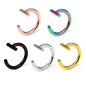 Evorte Wholesale 10pc Stainless Steel Ear Nose Lip Cuff Ring Non-Piercing Nasal Nostril Cartilage Conch Stud Fake Body Jewelry