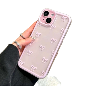 Ốp điện thoại TPU mềm trong suốt, kiểu dáng dễ thương, nhiều màu sắc, hình nơ, dành cho <span class=keywords><strong>iPhone</strong></span> 15 12 13 14 16 17 Pro Max XS X XR <span class=keywords><strong>7</strong></span> 8 Plus, màu hồng xanh - Product Image 5