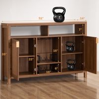 Meuble de bar à café en rotin moderne Sunrise, armoire à liqueurs, buffet de rangement, console de salon style ferme