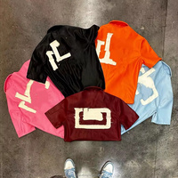 Veste en cuir PU pour homme avec col montant, manches courtes, fermeture éclair, style décontracté, motif brodé, logo personnalisable