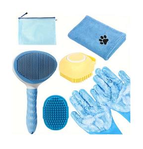 Set di toelettatura <span class=keywords><strong>per</strong></span> <span class=keywords><strong>cani</strong></span> 6 in 1 <span class=keywords><strong>per</strong></span> <span class=keywords><strong>cani</strong></span> asciugamano da bagno e guanti da lavaggio autopulenti <span class=keywords><strong>spazzola</strong></span> 6-in-1 Kit <span class=keywords><strong>per</strong></span> toelettatura <span class=keywords><strong>per</strong></span> animali domestici <span class=keywords><strong>per</strong></span> <span class=keywords><strong>cani</strong></span> da gatto - Product Image 1