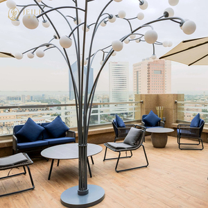 Set di Sedute per Esterni JEILI in Legno di Teak con Cuscini, Divano Lounge di Lusso per Hotel, Ristoranti e Lobby Moderni - Product Image 3