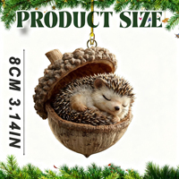 Ornements d'animaux forestiers en forme de gland, animaux de la forêt endormis et confortables, décorations rustiques pour arbre de Noël, cadeaux