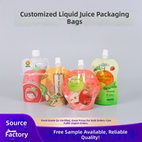 Sachets à bec verseur pasteurisés haute température pour jus, lait et boissons (lait de soja) de qualité alimentaire ; Sachet stand-up personnalisé en forme de pingouin