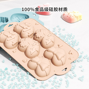 <b>Heart</b> And Flower Silicone Mold Food Grade Baking <b>Chocolate</b> Mousse Mold For Valentine's Day - Product Image 1