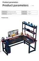 Meubles de jeu élégants, bureau de jeu en forme de L en fibre de carbone avec étagères organisatrices pour stations de jeu compactes à domicile
