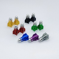 Bouchons de valve de pneu en aluminium disponibles en noir anodisé, rouge, bleu, argent, or et violet