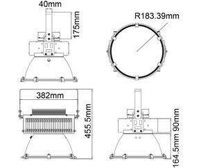 Projecteur LED de Chantier pour Grue à Tour, Lampe de Recherche pour Travaux d'Ingénierie, IP65 200W-500W, Projecteur de Longue Portée FL-TGD-GF2 - Product Image 6