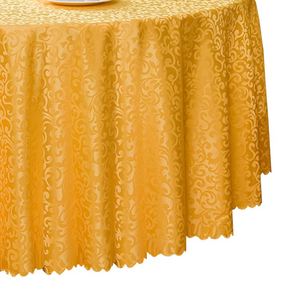 Custom Jacquard <b>Tablecloth</b> <b>Round</b> Printed Wedding Black Polyester <b>Table</b> Cover <b>for</b> Banquet - Product Image 5