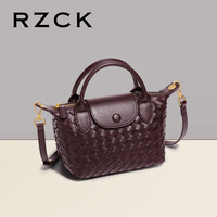 RZCK violet foncé fantaisie tissé sac à main dames femmes PU cuir boulette sac à bandoulière en Chine personnalisé Lux espagne filles sacs à main