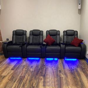 Sofá Reclinable <span class=keywords><strong>de</strong></span> <span class=keywords><strong>Cine</strong></span> en Casa <span class=keywords><strong>de</strong></span> Cuero Genuino con Estructura Metálica Moderna y Refrigeración, Mueble <span class=keywords><strong>de</strong></span> Teatro Clásico en Color Rojo - Product Image 6