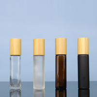 Flacon roll-on d'huile essentielle en verre transparent de 10 ml, marque Lvhuan, Zhejiang, avec bouchon en bambou et impression sérigraphiée, le choix privilégié des grossistes en cosmétiques