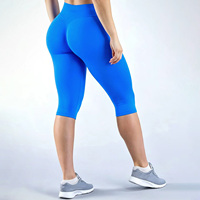 Pantalon de sport sans couture personnalisé pour le yoga, la course et l'entraînement, taille haute, effet ventre plat, longueur mi-cuisse, leggings de yoga effet fessier galbé pour femme