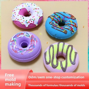 Non toxique, faible stimulation | Bombe de <span class=keywords><strong>bain</strong></span> hydratante en forme de donut | Bombes de <span class=keywords><strong>bain</strong></span> arc-en-ciel à l'arôme de lavande pour tout-petits, pack OEM pour l'été - Product Image 3