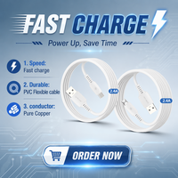 Câble de charge rapide USB3.0 Type-C 3A avec conducteur en cuivre pur, gaine en PVC pour téléphones mobiles, écouteurs, longueur 1 m