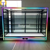 Comptoir de présentation en verre pour magasin de tabac moderne avec éclairage LED RGB, cadre en aluminium, robuste et durable, vitrine de vente au détail